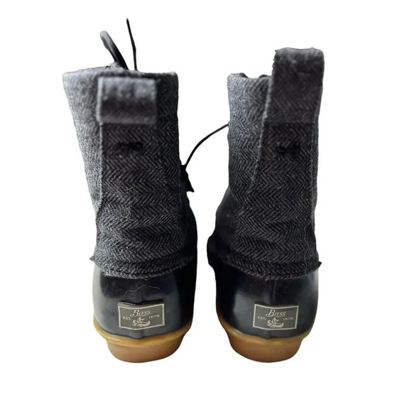 Bass Harlequin Duck Rain Boots Size 9 Black & Gray Women’s - Picture 5 of 8
